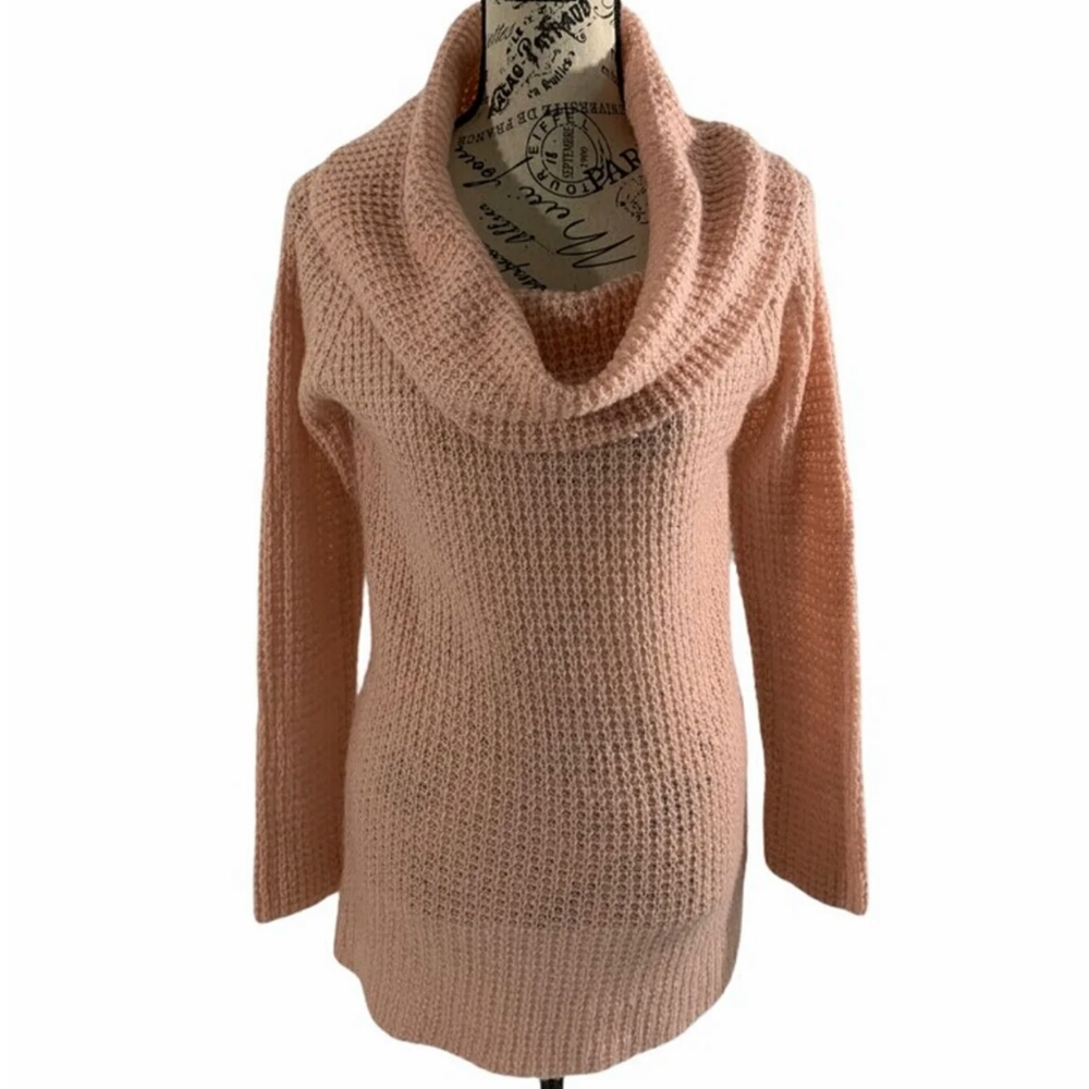 No comment pink Cowell neck sweater